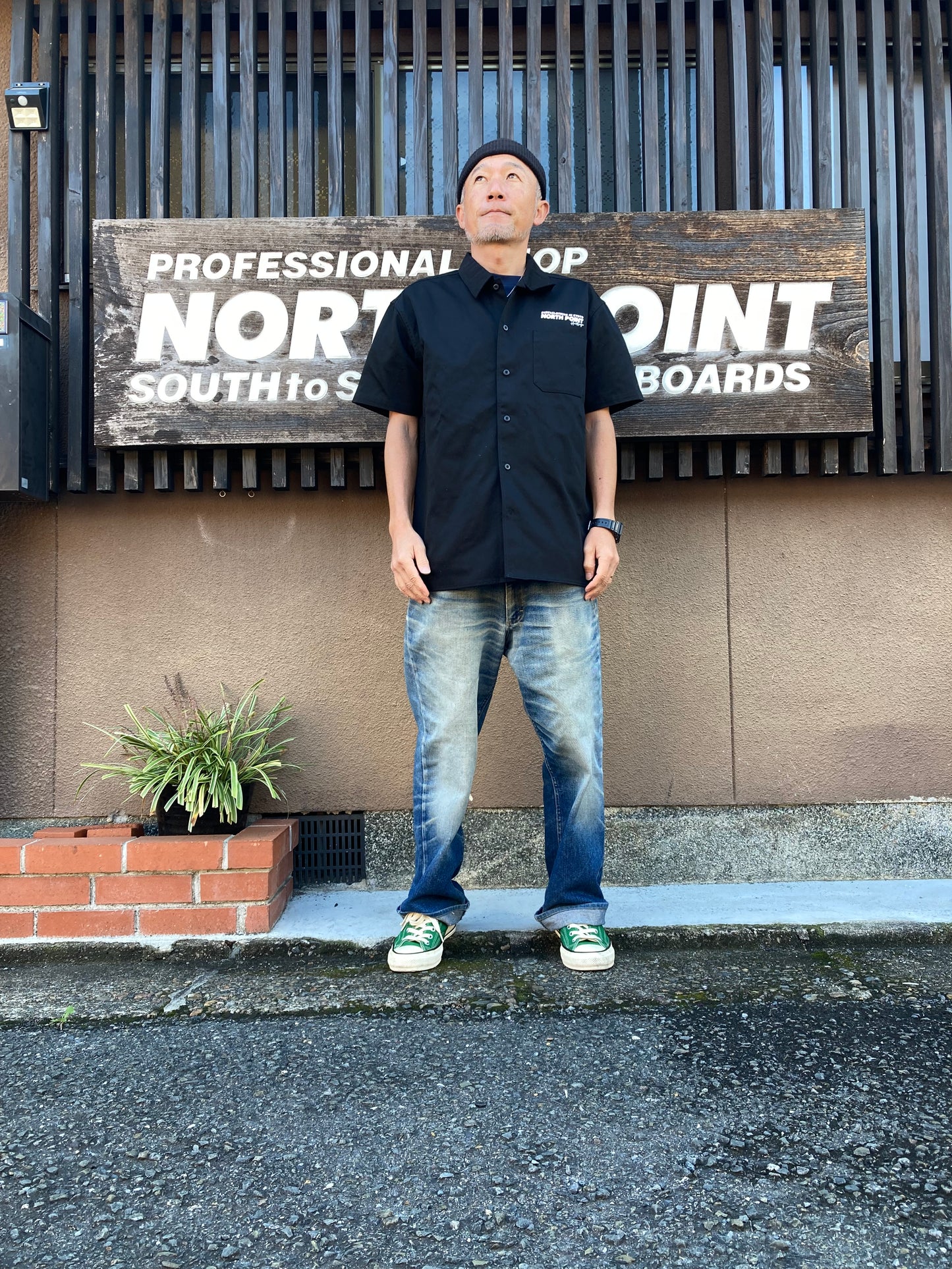 NORTH POINT ワークシャツ ブラック サイズL