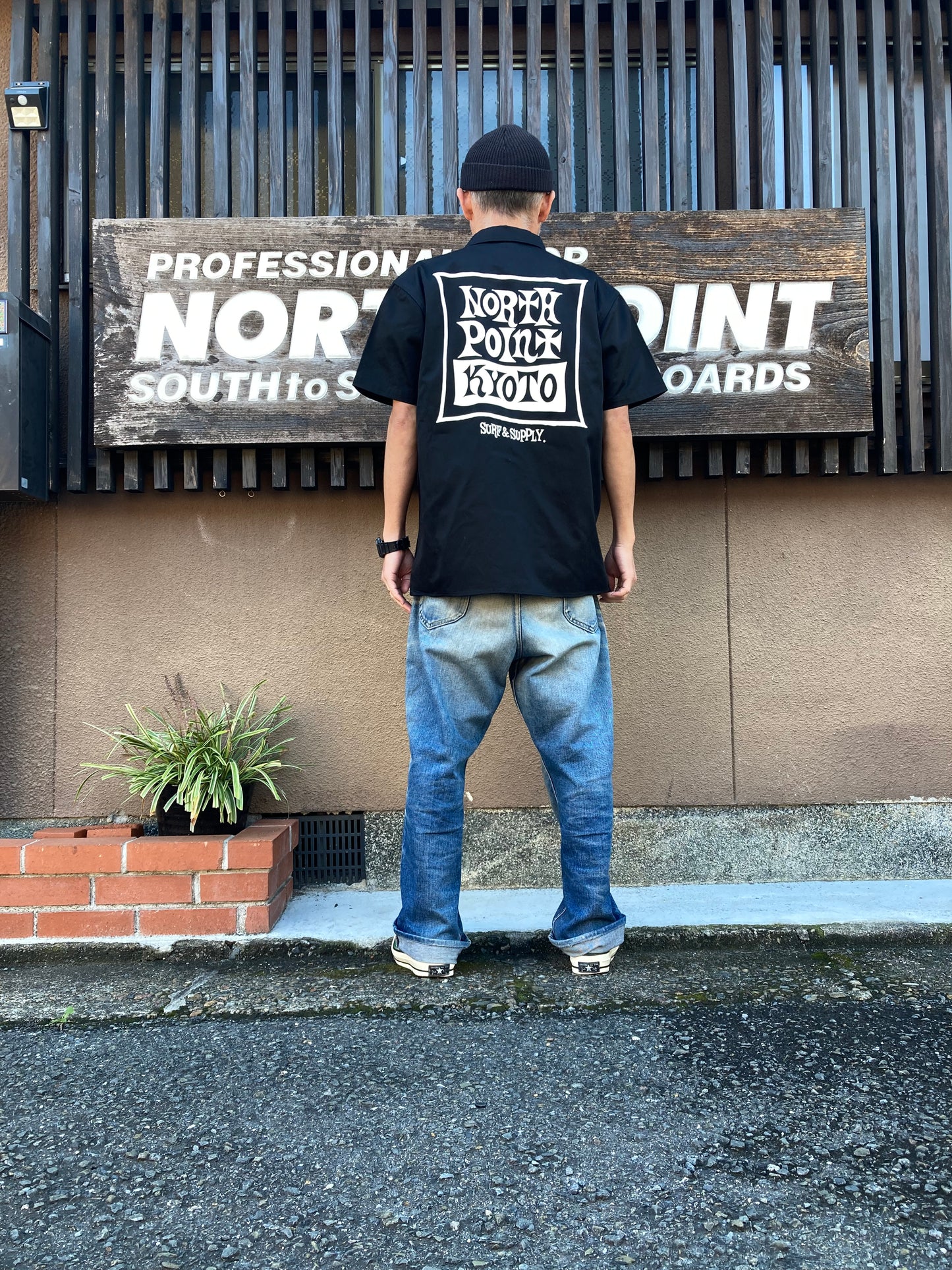 NORTH POINT ワークシャツ ブラック サイズL